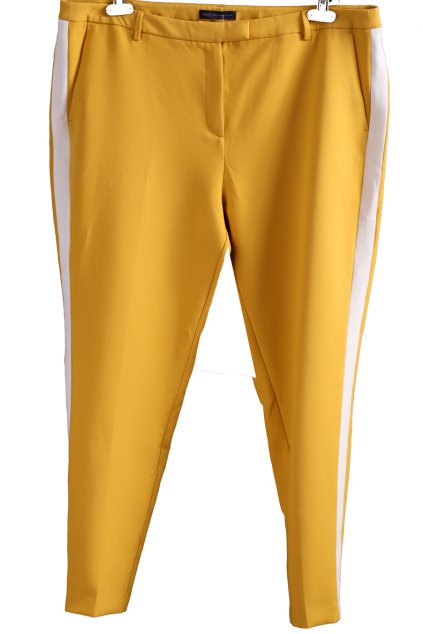 Dámské žluté kalhoty s bílým pruhem/ Marks & Spencer/ XXXXL (50) / UK 22/ ANGLIE