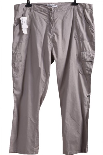 Dámské šedé bavlněné kapsové kalhoty / BEING CASUAL / XXXL (56) / UK 28 / ANGLIE