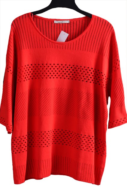 Dámská červená halenka s děrováním / George / XXL (46/48) / UK 18  ANGLIE