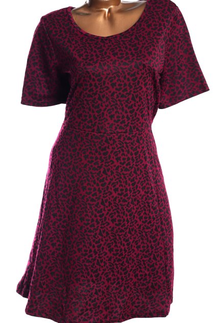 Dámská černo-fialové šaty s leopardím vzorem / PAPAYA / XXXL (48) / UK 20 / ANGLIE