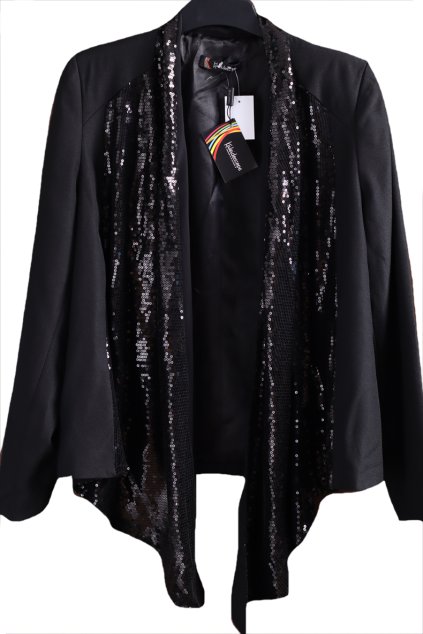 Dámské černé sako s flitry /  KALEIDOSCOPE / XXL (44/46) / UK 16 / ANGLIE
