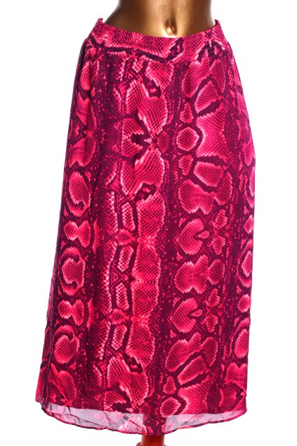 Dámská růžová sukně s hadím vzorem / MARISOTA / XXXXL+ (54) / UK 26/ ANGLIE