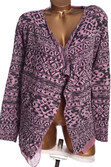 Dámské fialovo-černé sako-kardigan / STELLA ROSA /  XXL (46/48) / UK 18/20 / ANGLIE