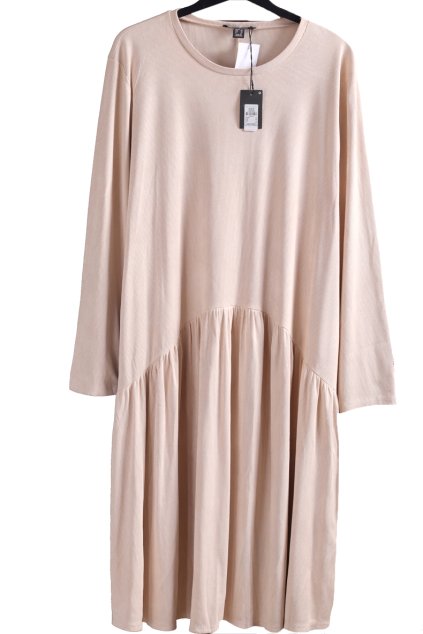 Dámské žebrované béžové šaty / Primark / XXXL (48/50) / UK 20 / ANGLIE