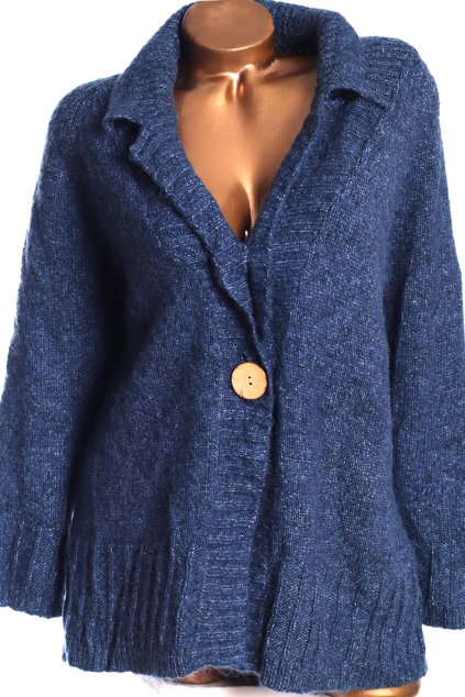 Dámský modro-bílý svetrový kardigan / AMARANTO / XXXL (50) / UK 22 / ANGLIE