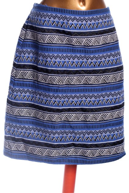 Dámská modro-černo-šedo-bílá vzorovaná sukně  / BONMARCHÉ / XXL/XXXL (48) / UK 20 / ANGLIE