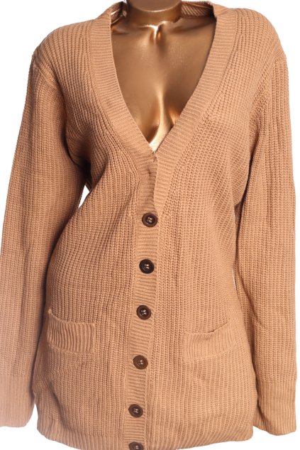 Dámský hnědý propínací svetřík / ATMOSPHERE / XXXL (46) / UK 18 / ANGLIE