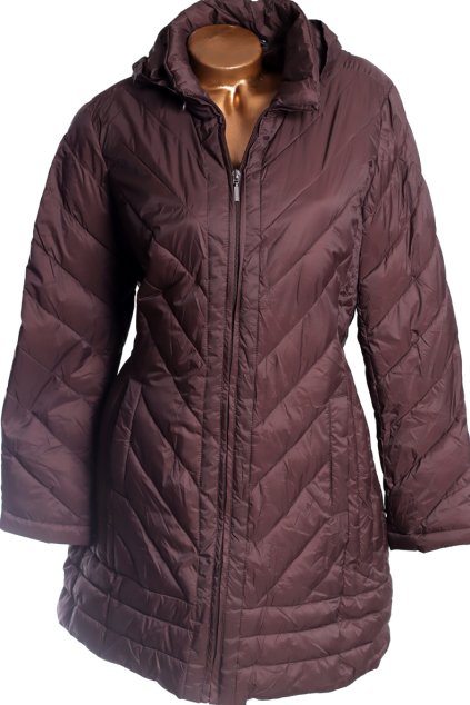 Dámská hnědá bunda s kapucí / BONMARCHÉ / XXL (46) / UK 18 / ANGLIE