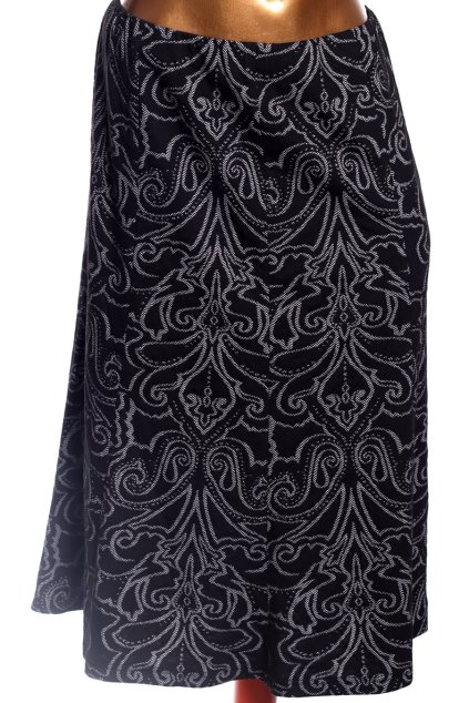 Dámská černo-bílá vzorovaná sukně / CLASSIC /  XXXL (48) / UK 20 / ANGLIE
