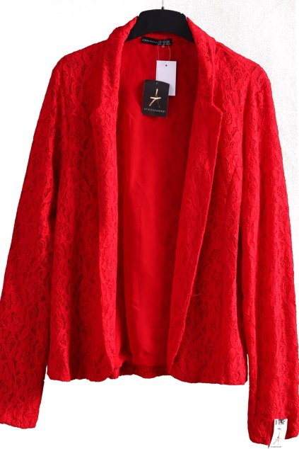 Dámský červený krajkový přehoz/ ATMOSPHERE / XXXL (48) / UK 20/ ANGLIE
