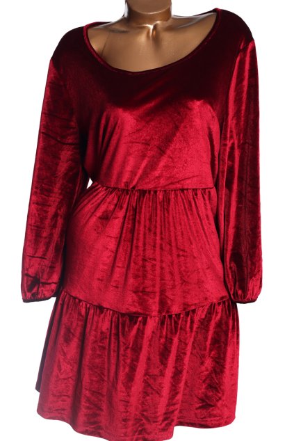 Dámské červené semišové šaty / F&F / XXXL (48) / UK 20 / ANGLIE