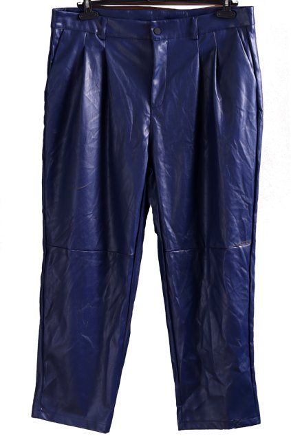 Dámské modré kožené kalhoty  / XXL (48) / UK 20 / ANGLIE