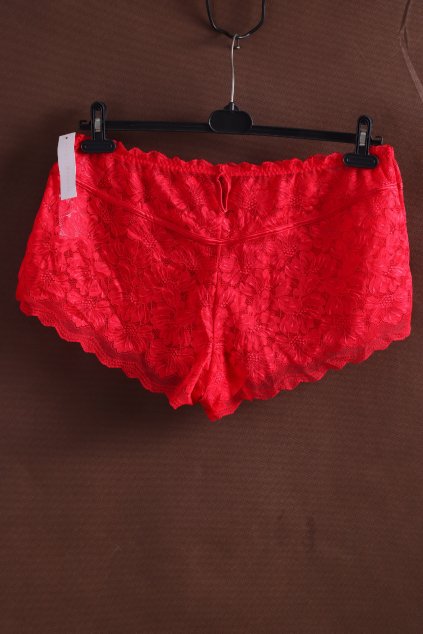 Dámské červené krajkové kalhotky / PRETTY SECRETS / XXXL (52) / UK 24 / ANGLIE