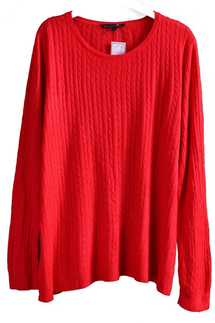 Dámský červený svetřík  / LOVE KNITWEAR / XXXL (48) / UK 20 / ANGLIE