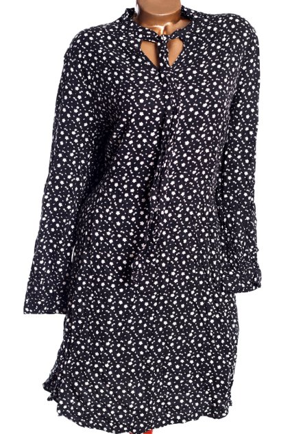 Dámské černé šaty s bílými květy / George / XXXL (52) / UK 24  / ANGLIE