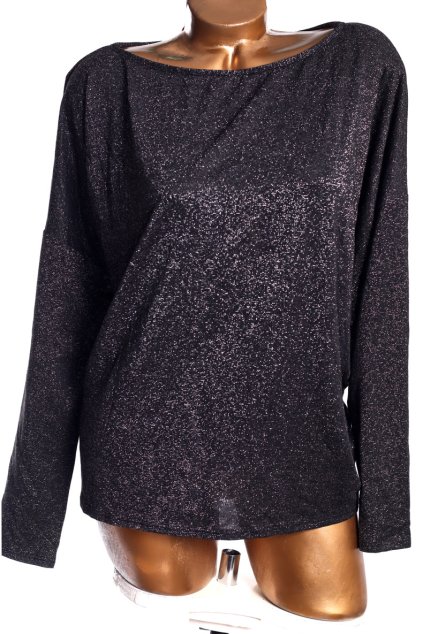 Dámská černá třpytivá halenka /  XXXXL (50) / UK 22 / ANGLIE