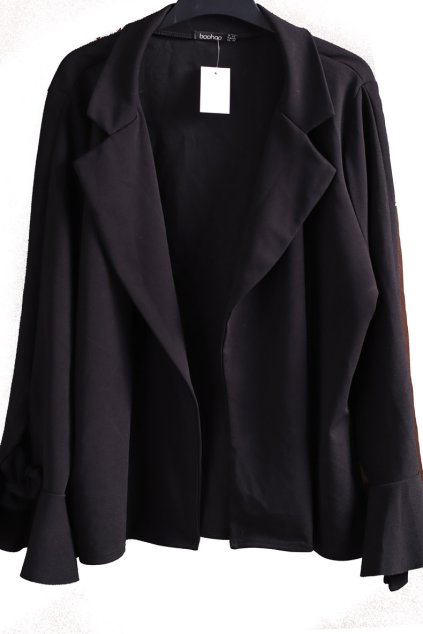 Dámské černé sako s širokými rukávy / BOOHOO / XXXL (50) / UK 22 / ANGLIE