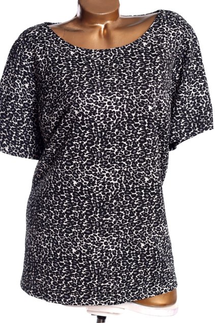 Dámská béžovo-černo-šedá halenkas leopardím vzorem / GEORGE /  XXXL (50) / UK 22 / ANGLIE