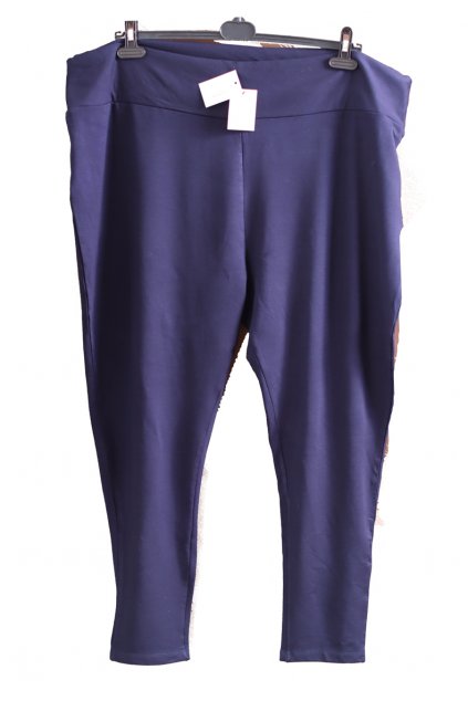 Dámské tmavě modré elastické vyteplené kalhoty / Capsule - XXXXL+ (58/60) / ANGLIE