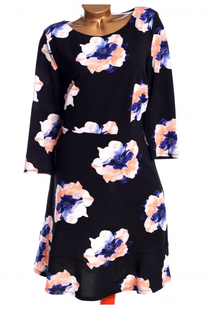 Dámské černo-bílo-růžovo-modré vzorované šaty / M&Co / XXXL (48) / ANGLIE