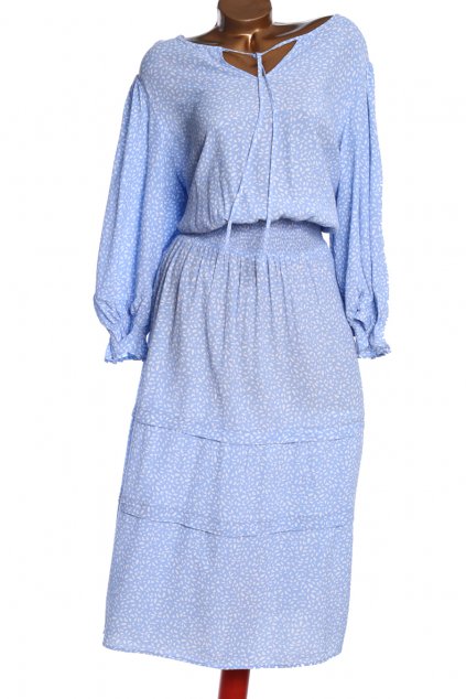 Dámské modro-bílé vzorované šaty / Marks&Spencer / XXXXL / (52) / ANGLIE