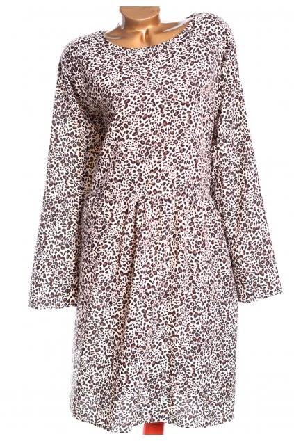 Dámské béžovo-černo-hnědé šaty s leopardím vzorem / Asos - XXXXL+ (56/58) / ANGLIE