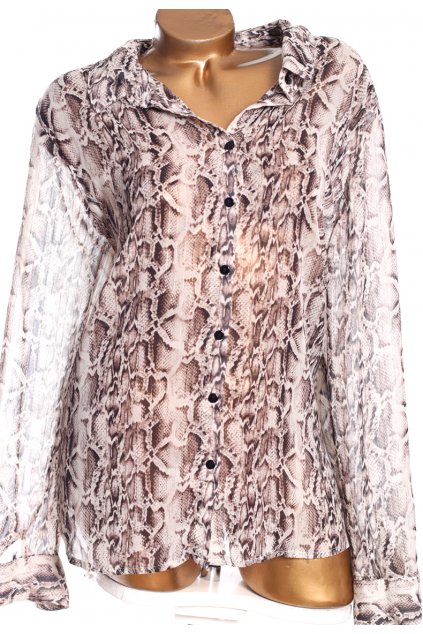 Dámská béžovo-hnědá halenka / s hadím vzorem / New Look / XXXXL (52) / ANGLIE