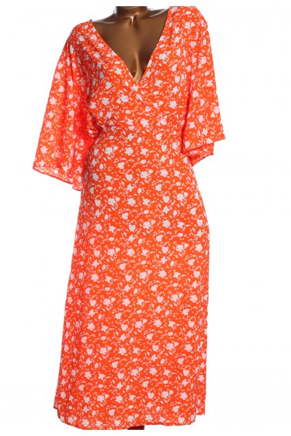 Dámské oranžovo-bílé vzorované šaty / Asos / XXXXL (52) / ANGLIE