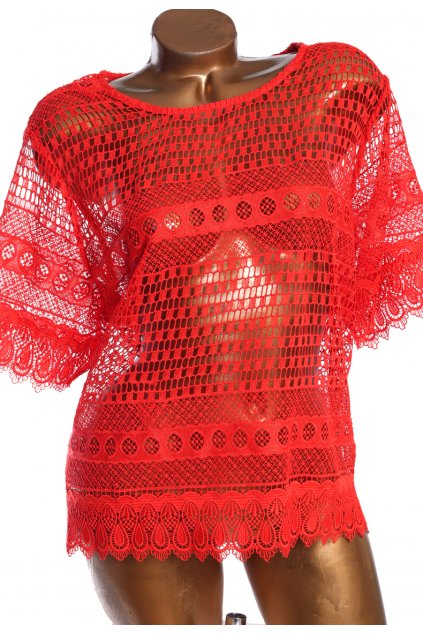 Dámská oranžová krajková průsvitná halenka / Marks&Spencer - XXXL (50) / ANGLIE