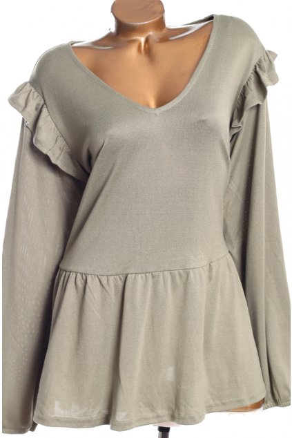 Dámská khaki elastická halenka / NEW LOOK / XXXXL (54) / ANGLIE