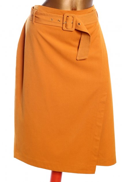 Dámská hořčicová sukně s páskem /F&F/ XXXL (52) / ANGLIE