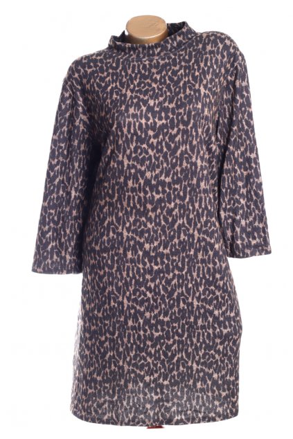 Dámské černo-hnědé šaty s leopardím vzorem / Nutmeg / XXXL/XXXXL (50/52) / ANGLIE