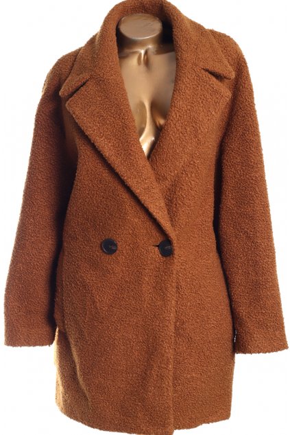 Dámský huňatý hnědý kabát / M&S / XXXL/XXXXL (50/52) / ANGLIE