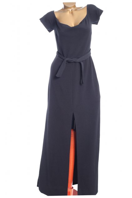 Dámské černé dlouhé šaty s rozparkem / Boohoo / XXXL (48/50) / ANGLIE