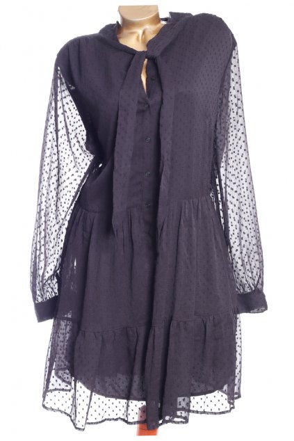 Dámské černé šaty s průsvitnými rukávy / NEW LOOK / XXXL(50) / ANGLIE