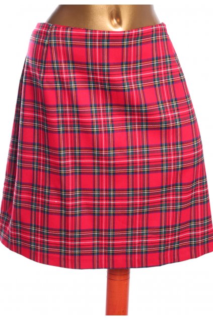 Dámská červeno-černo-bílá károvaná sukně / NEW LOOK / XXXXL (54) / ANGLIE - na štítku UK 26