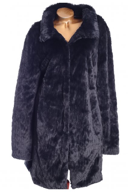 Dámský černý zimní kožíškový kabát / Dorothy Perkins / XXXL (50) / ANGLIE - na štítku UK 22