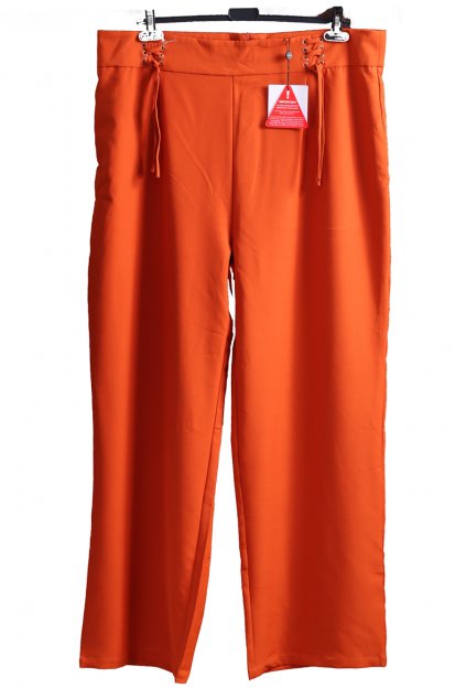 Dámské cihlové kalhoty s vysokým pasem a šněrovacím detailem / Unique21 / XXXXL (52) / ANGLIE - na štítku UK 24