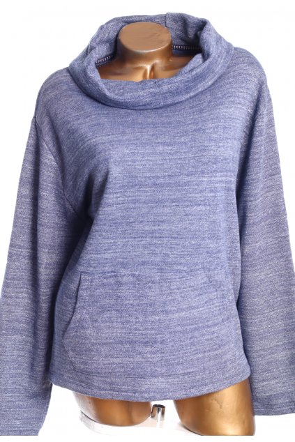 Dámská modro-bílá žíhaná mikina s vysokým límcem / Isle Leisure / XXXL/XXXXL (50/52) / ANGLIE - 22/24