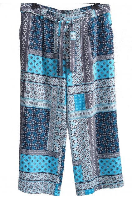 Dámské modro-bílé vzorované letní kalhoty / TU WOMAN / XXXL (50) / UK 22 / ANGLIE