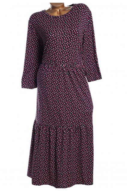 Dámské černo-bílo-růžové puntíkované šaty / SIMPLY BE / XXXXL (52) / UK 24 / ANGLIE