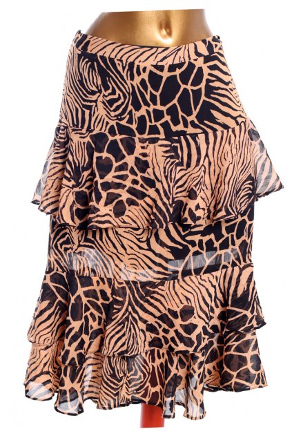 Dámská černo-hnědá vzorovaná sukně /RIVER ISLAND / XXXL (50) / UK 22 / ANGLIE