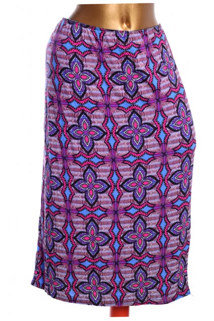 Dámská černo-modro-fialová vzorovaná sukně / NEW LOOK / XXXXL (52) / UK 24 / ANGLIE