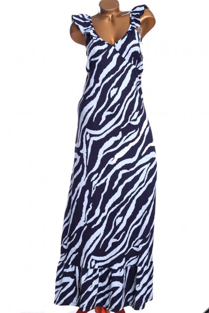 Dámské tmavě a světle modré vzorované šaty / F&F / XXL (46) / UK 18 / ANGLIE