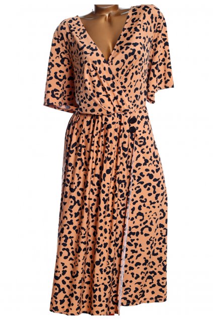 Dámské hnědo-černé gepardí šaty / ASOS / XXXXL (52) / UK 24 / ANGLIE