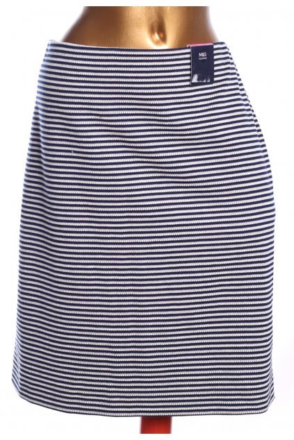 Dámská tmavě modro-bílá pruhovaná sukně / M&S / XXXL (50) / UK 22 / ANGLIE
