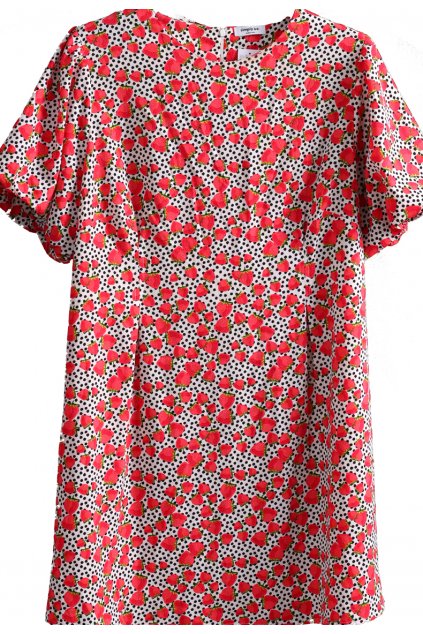 Dámské černo-červeno-bílé šaty s jahodami/ SIMPLY BE / XXXL (50) / UK 22 / ANGLIE