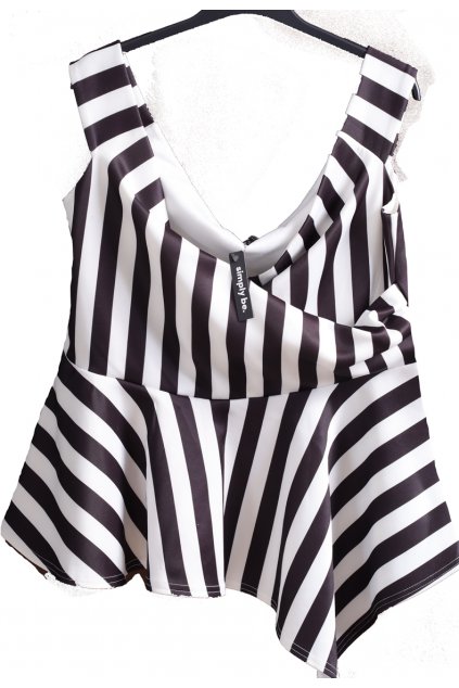 Dámská černo-bílá pruhovaná halenka / SIMPLY BE / XXXL (50) / UK 22 / ANGLIE