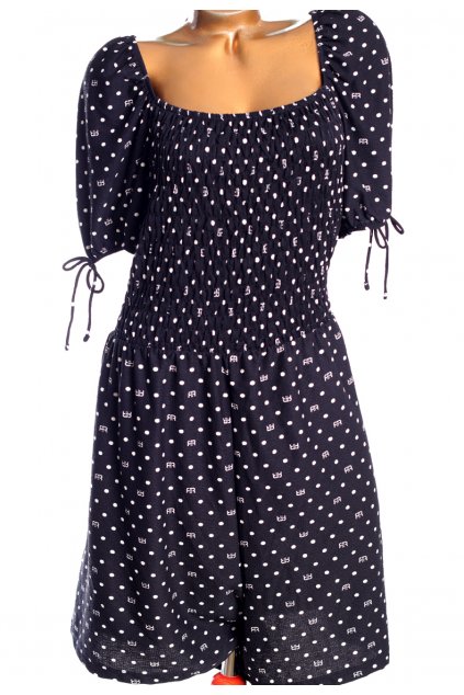 Dámské černo-bílé puntíkované šaty / RIVER ISLAND PLUS /  XXXL (50) / na štítku UK 22 / ANGLIE