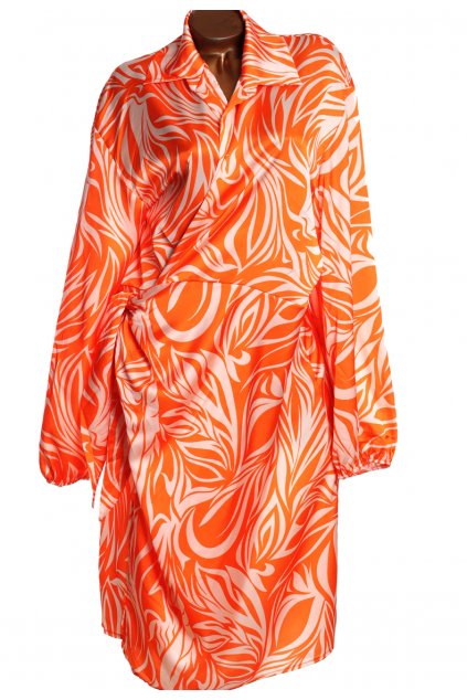 Dámské oranžovo-béžové zebrované šaty / BOOHOO / XXXXL (52) / UK 24 / ANGLIE